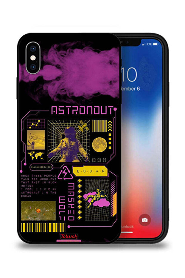 جراب حماية لجهاز Apple iPhone XS Max بملصق رائد فضاء