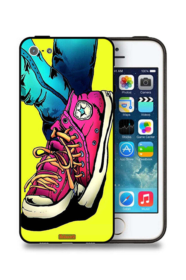 جراب حماية من القماش بتصميم حذاء فني لهاتف Apple iPhone 5/5s/SE
