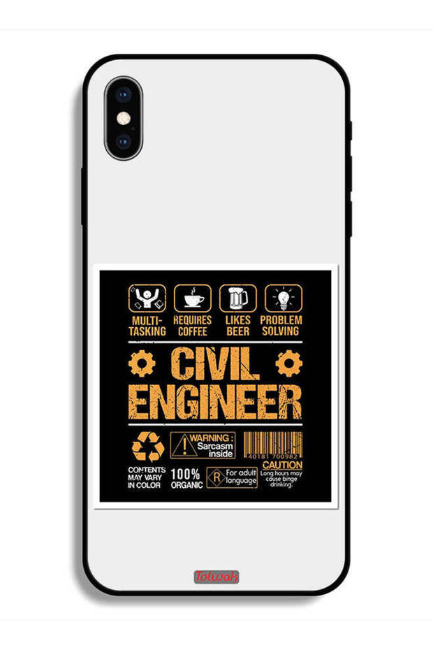 Protective Case For Apple iPhone X Civil Engineer Sticker