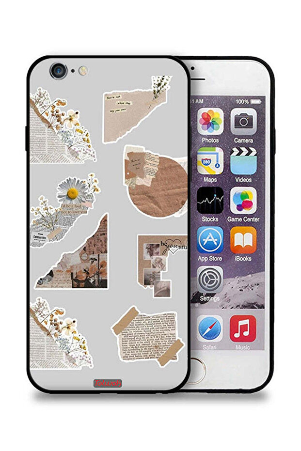 غطاء حماية لجهاز Apple iPhone 6 Plus/6s Plus مصنوع من قطع من الملصقات الورقية