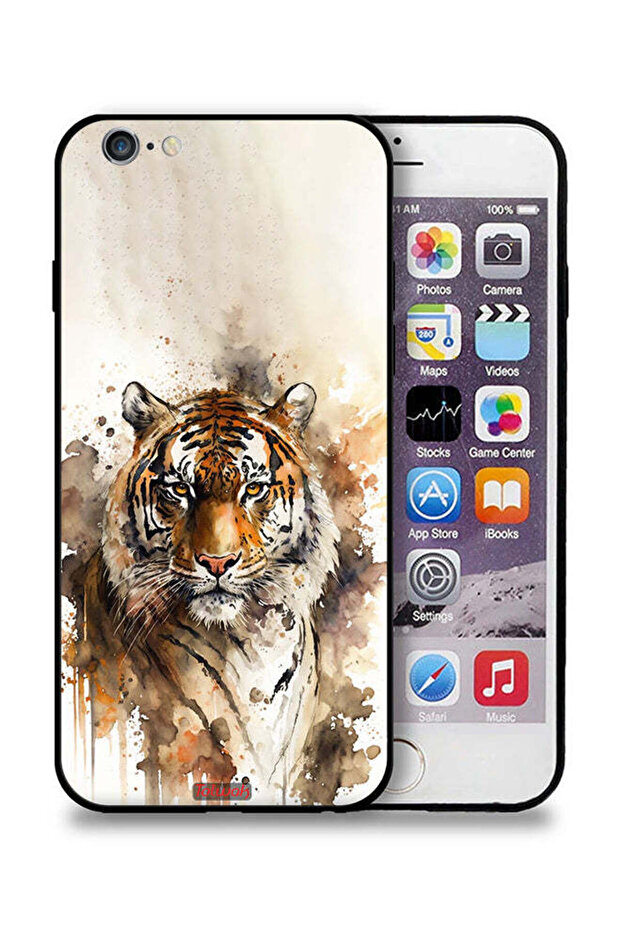 غطاء حماية لجهاز Apple iPhone 6 Plus/6s Plus بنقشة فن تجريدي من جلد الفهد