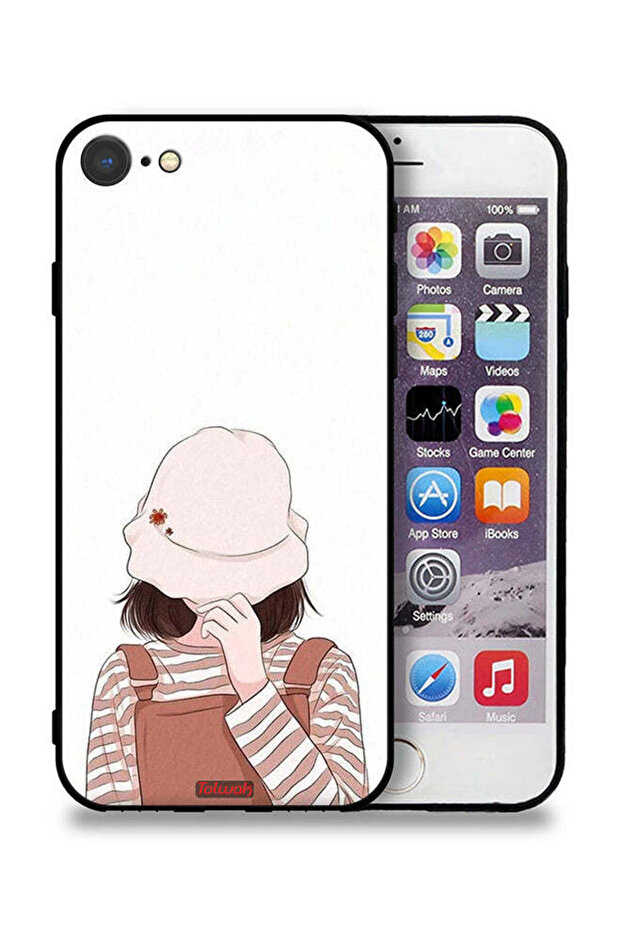 Apple iPhone 8 Protective Case Hide Face By Hat - 1