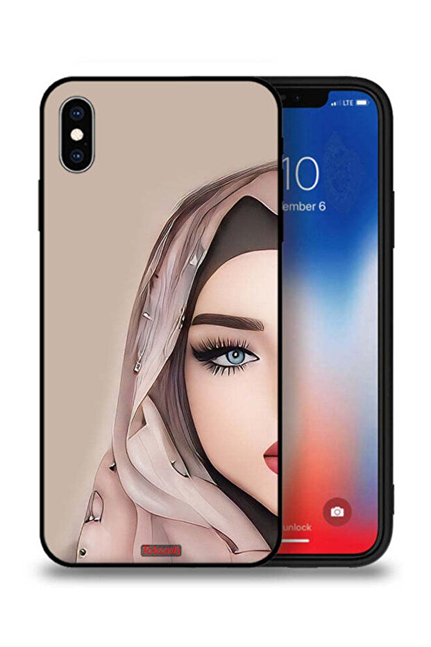 جراب حماية لجهاز Apple iPhone XS Max بتصميم فتاة نصف وجه