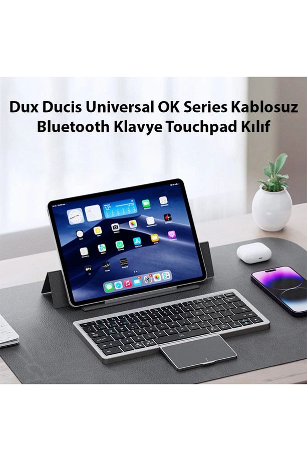 Dux Ducis Universal OK Series Kablosuz Bluetooth Klavye Touchpad Kılıf-(5775) - DRCO2194-9967 - 2
