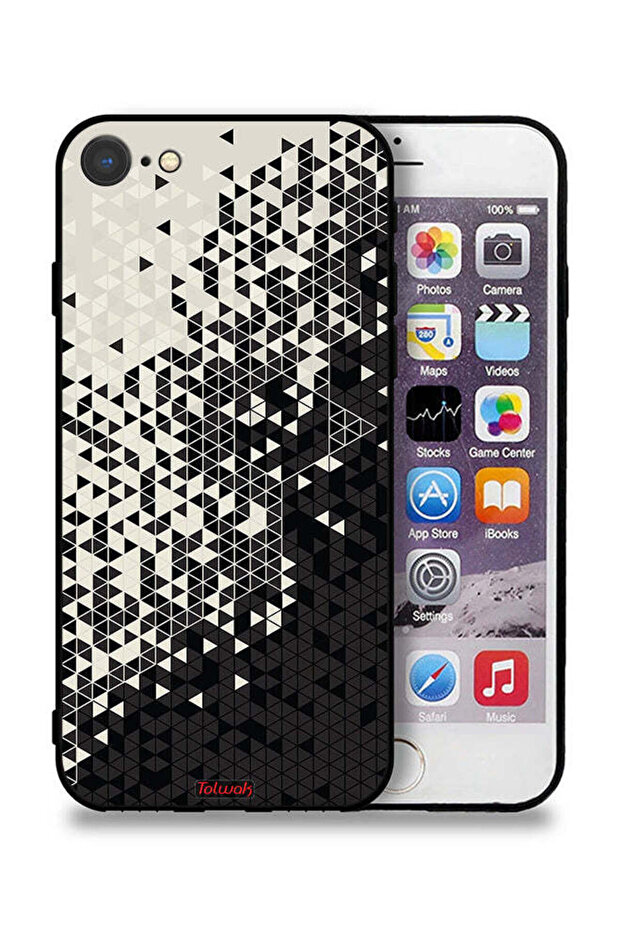 غطاء حماية لجهاز Apple iPhone 8 بنمط مثلث فني رقمي - 1