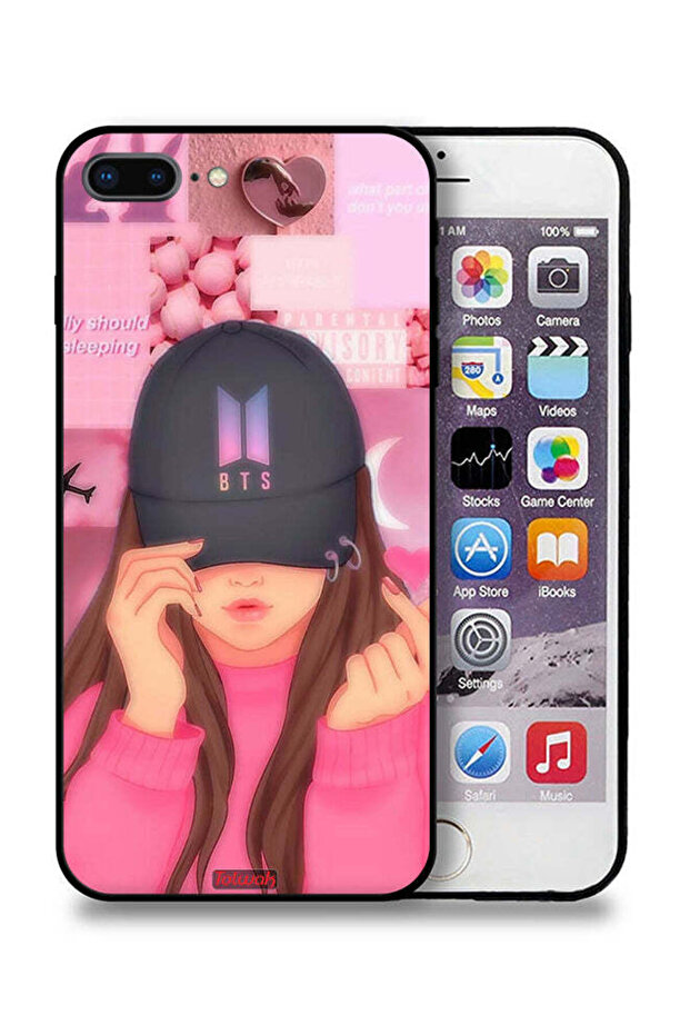 غطاء حماية لهاتف Apple iPhone 8 Plus بتصميم فتاة صغيرة