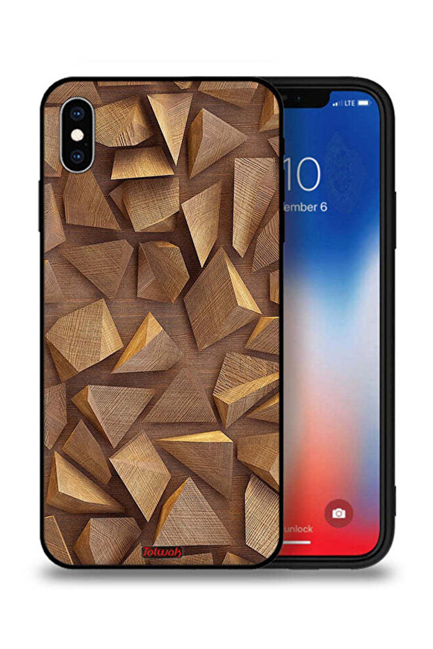 غطاء حماية لجهاز Apple iPhone XS Max مصنوع من الخشب بتصميم فني