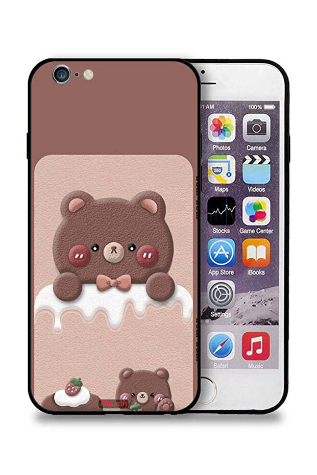 غطاء حماية لجهاز Apple iPhone 6 Plus/6s Plus بتصميم دب الفراولة