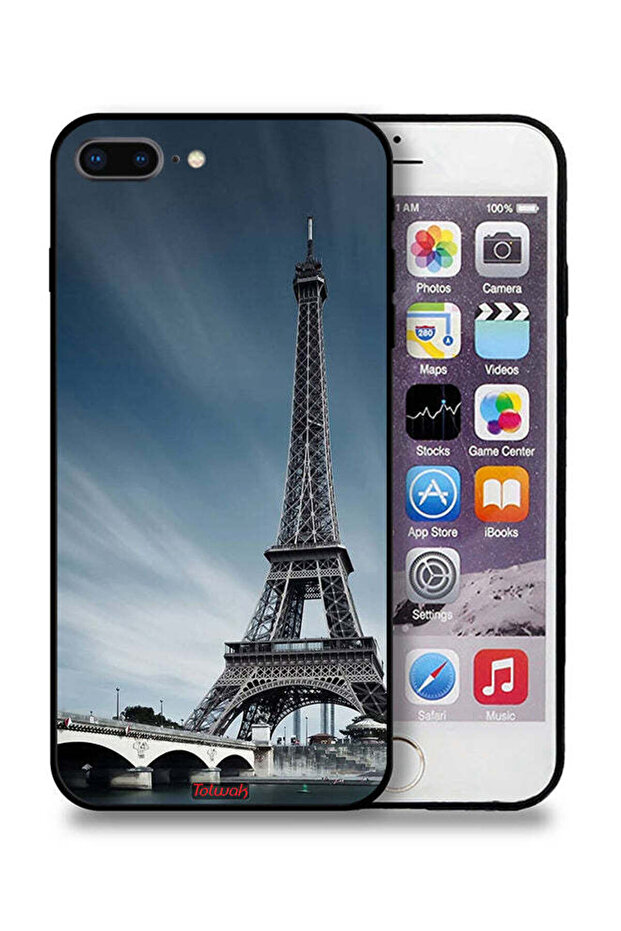 غطاء حماية لجهاز Apple iPhone 7 Plus بتصميم برج إيفل - 1