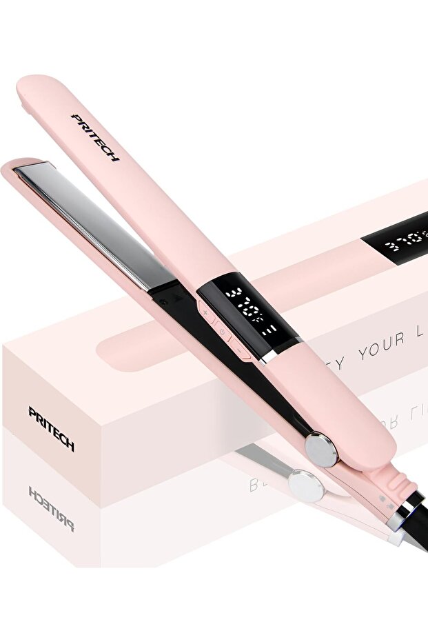 Flat Iron Hair Straightener, Titanium Flat Iron with Adjustable Temp(290°F-450°F), 1 inch