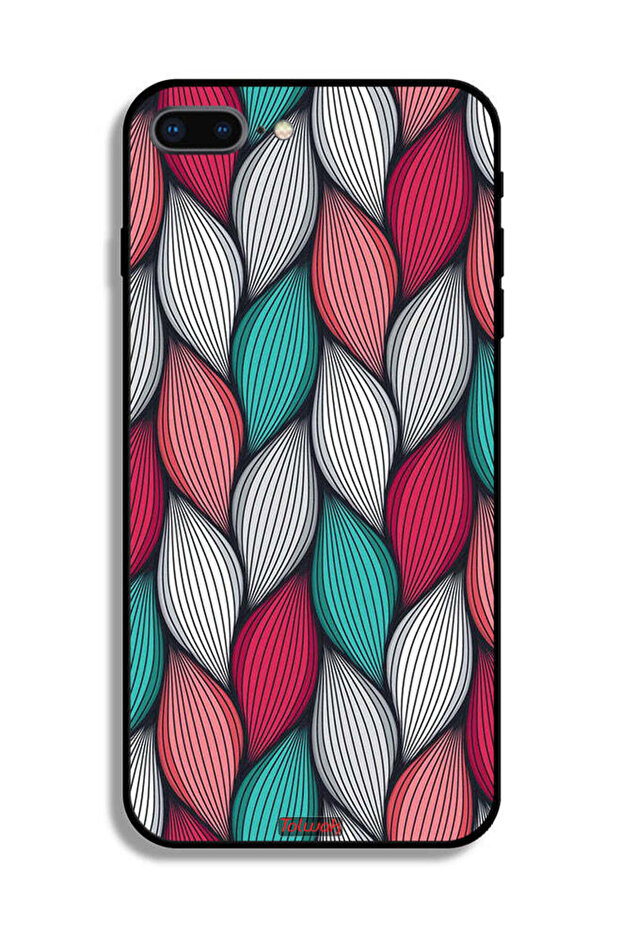 غطاء حماية بنقشة ريش لهاتف Apple iPhone 8 Plus - 2