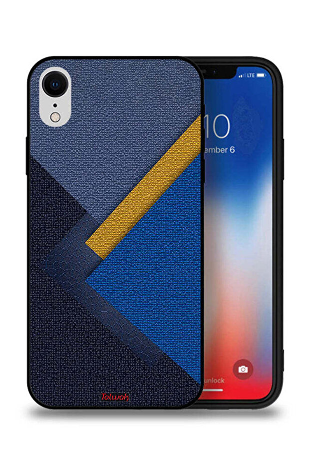 جراب حماية جلدي بتصميم مثلثات لهاتف Apple iPhone XR