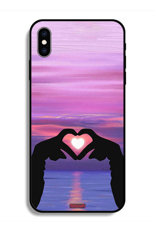 جراب حماية لجهاز Apple iPhone X على شكل قلب وقمر