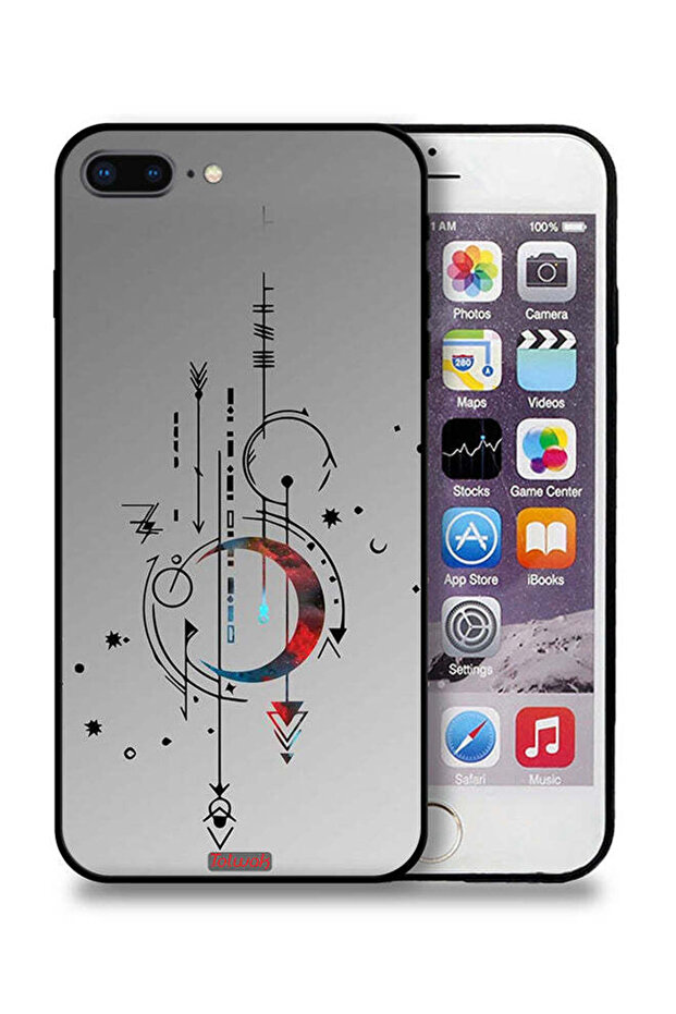 Apple iPhone 7 Plus Protective Case Moon And Arrows Art Pattern
