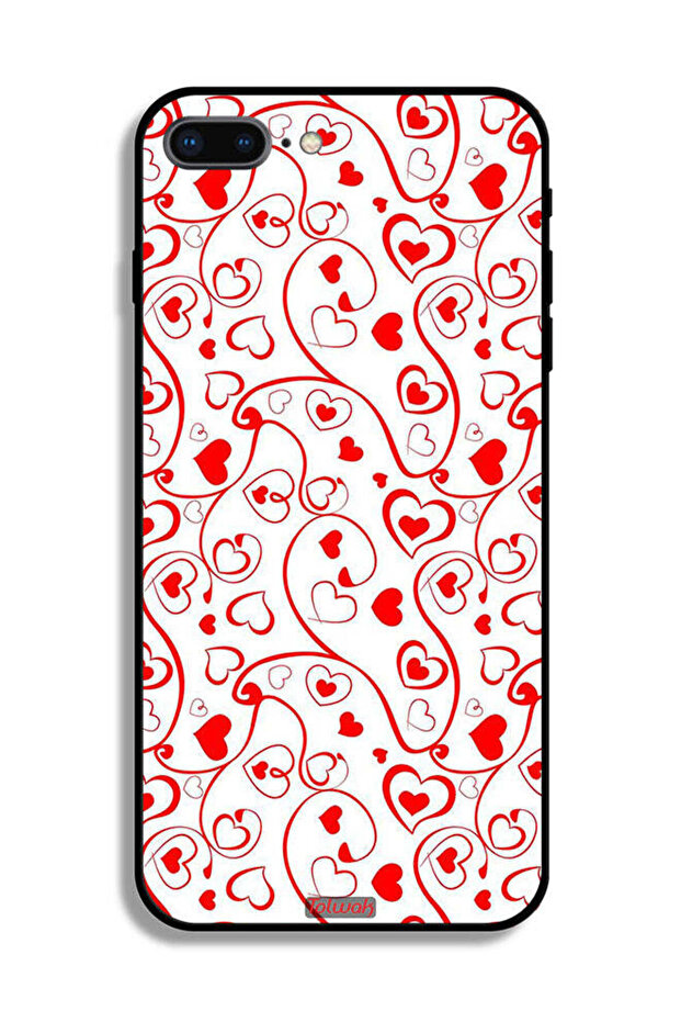 جراب حماية لهاتف Apple iPhone 8 Plus بنقشة قلوب - 2