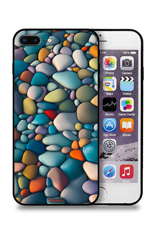 Apple iPhone 8 Plus Protective Case Stones Abstract Pattern - 1