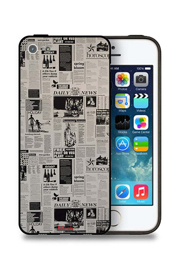 Apple iPhone 5/5s/SE Protective Case Newspaper Recording