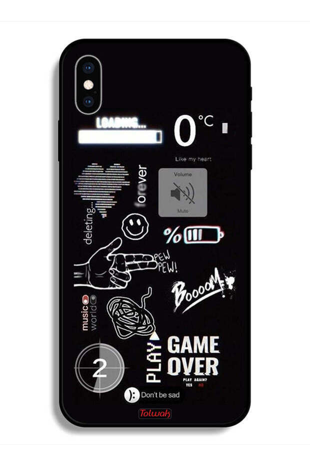 Protective Case For Apple iPhone X Game Over Pew Pew