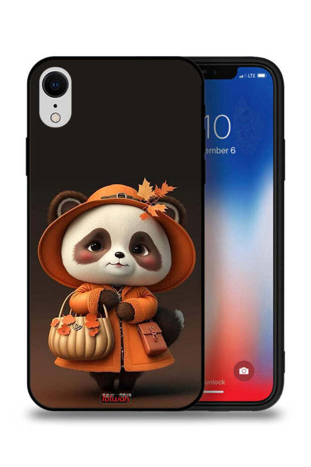 جراب حماية لجهاز Apple iPhone XR بتصميم سيدة الباندا اللطيفة