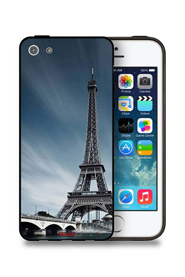 غطاء حماية لجهاز Apple iPhone 5/5s/SE بتصميم برج إيفل