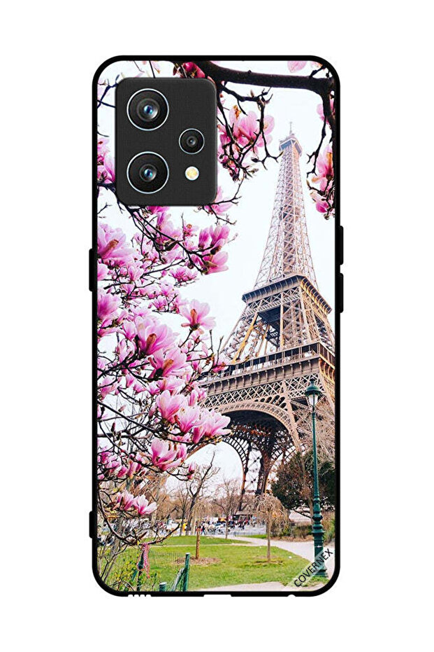 غطاء حماية لهاتف Realme 9 Pro Plus زهور وبرج إيفل