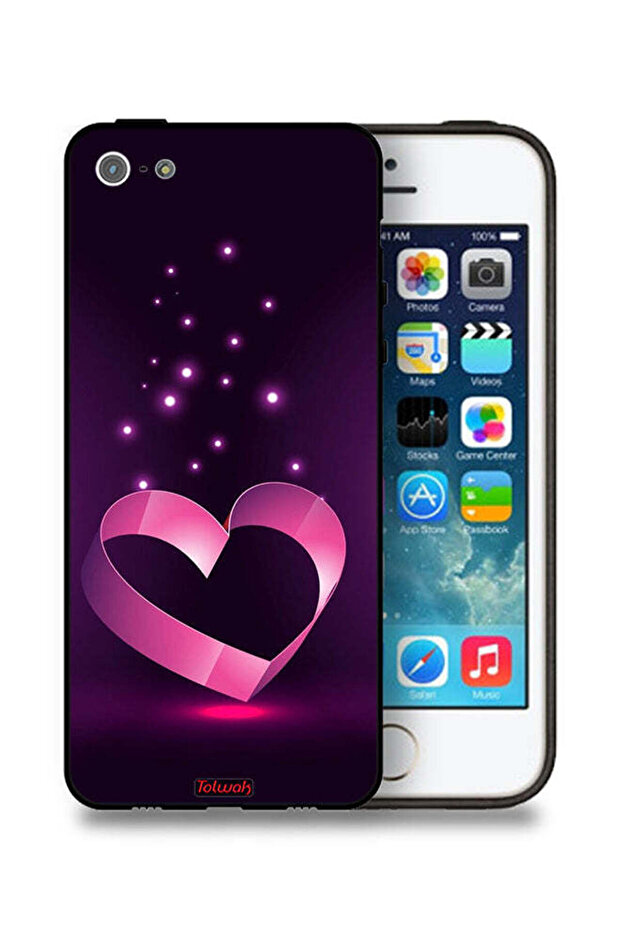 غطاء حماية بتصميم قلب لهاتف Apple iPhone 5/5s/SE