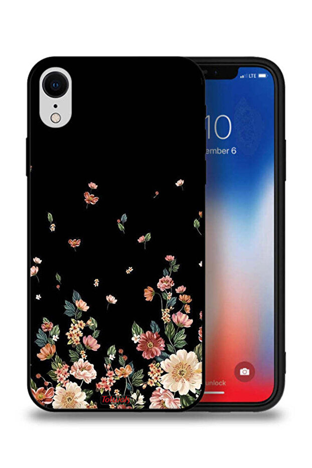 جراب حماية لجهاز Apple iPhone XR مع زهور صغيرة في الأسفل