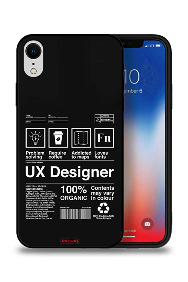 جراب حماية لجهاز Apple iPhone XR، ملصق مصمم تجربة المستخدم