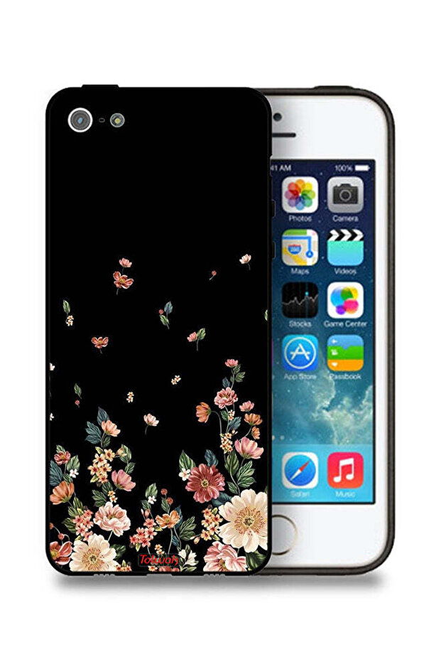 غطاء حماية لجهاز Apple iPhone 5/5s/SE مزين بزهور صغيرة في الأسفل