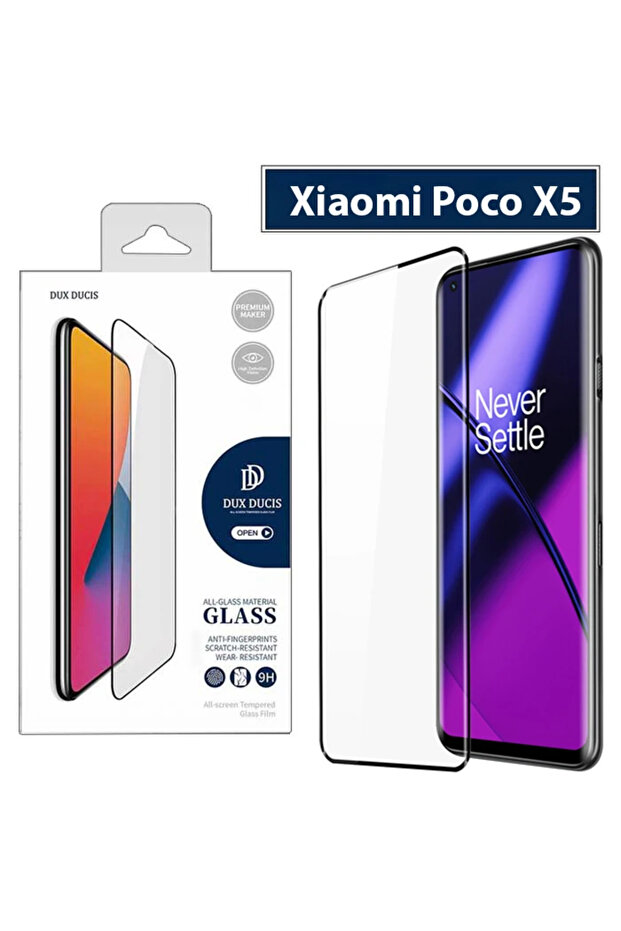 واقي شاشة زجاجي مقوى بالكامل 9H من Xiaomi Poco X5 - لاصق كامل مقاوم للصدمات
