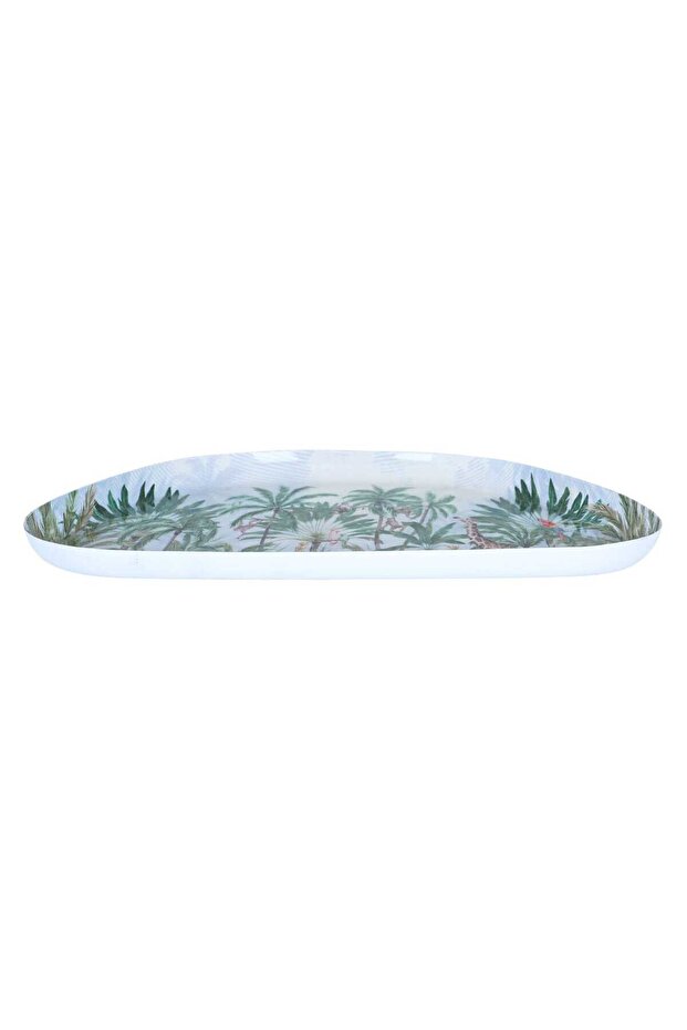 Serving Plate Alsaif Gallery, 35.5×25.5×1 cm - White/Green
