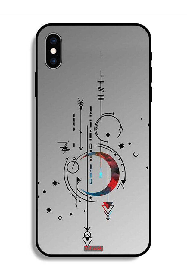 جراب واقٍ لهاتف Apple iPhone X بنمط فني القمر والسهام