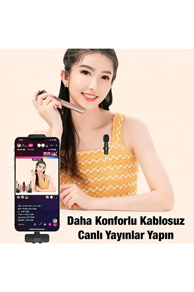 Ally K8 Lightning iPhone Tak Konuş Wireless Kablosuz Mini Yaka Mikrofonu Canlı - ACL6209213-9174 - 2