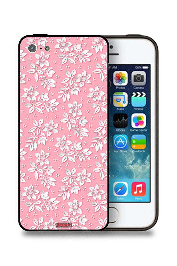 غطاء حماية لجهاز Apple iPhone 5/5s/SE بنمط خلفية زهور - 1