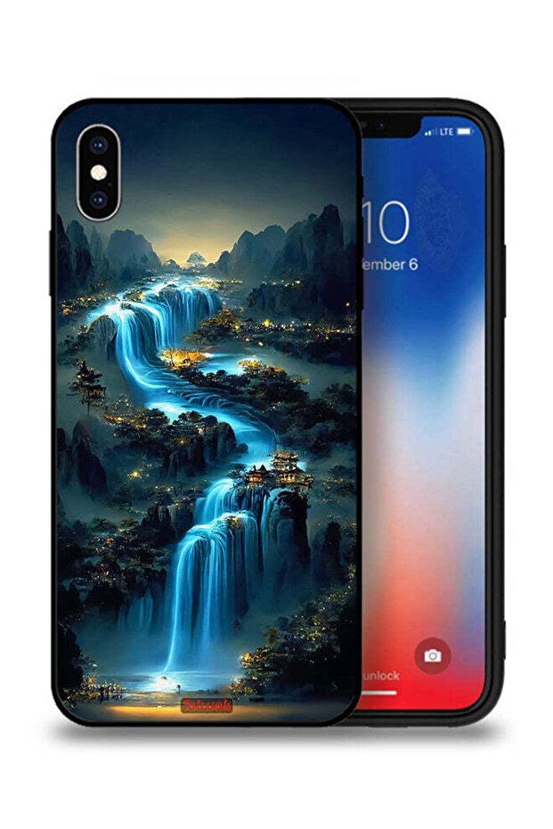غطاء حماية لجهاز Apple iPhone XS Max بتصميم شلال فني