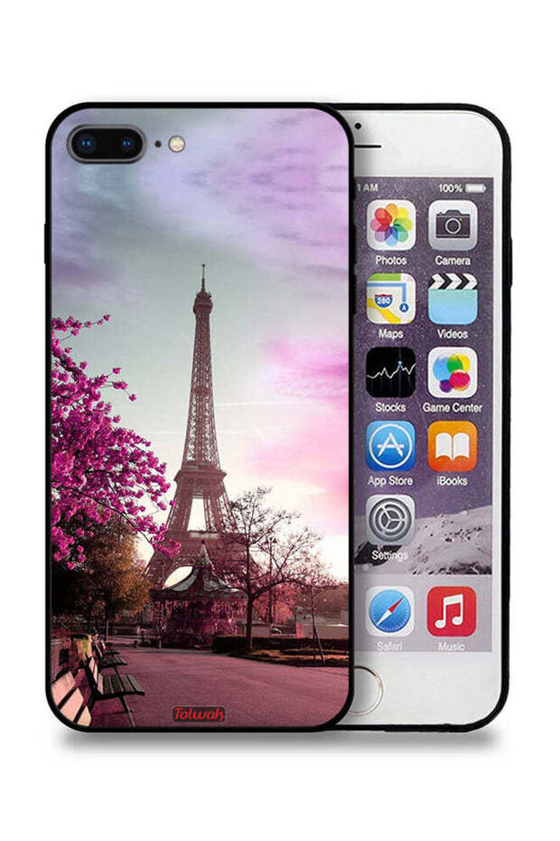 غطاء حماية لجهاز Apple iPhone 7 Plus بتصميم برج إيفل - 1