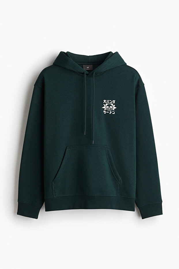 Loose Fit Baskılı ve Kapüşonlu Üst - 3