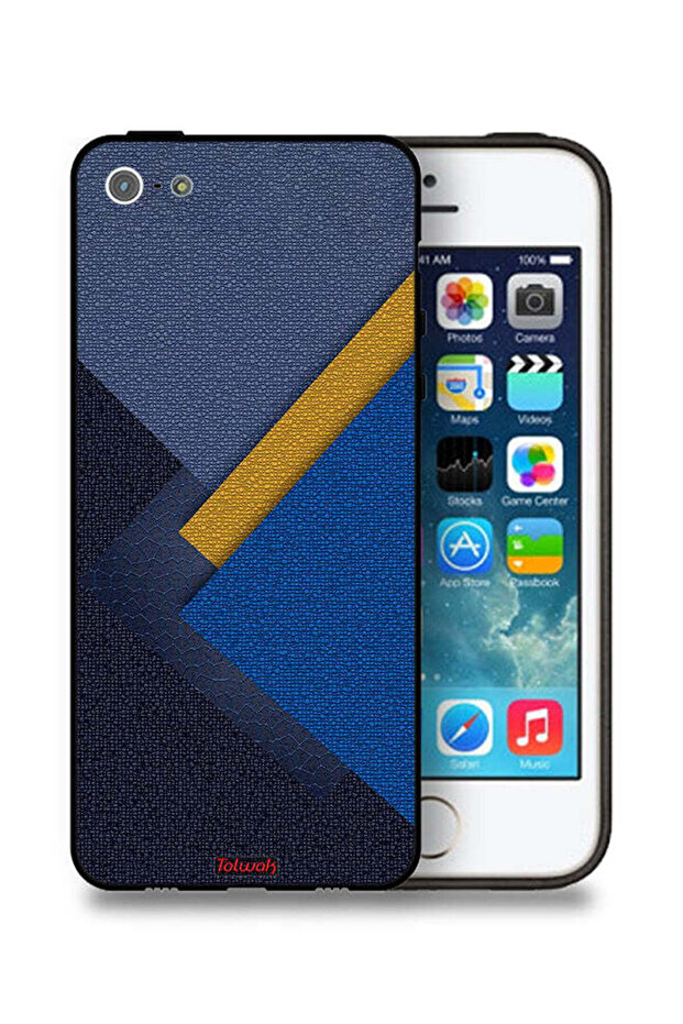 جراب حماية جلدي بتصميم مثلثات لهاتف Apple iPhone 5/5s/SE