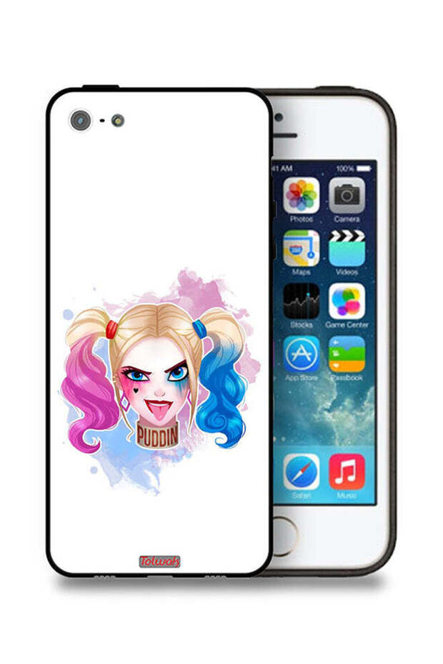 غطاء حماية لجهاز Apple iPhone 5/5s/SE برسومات هارلي كوين