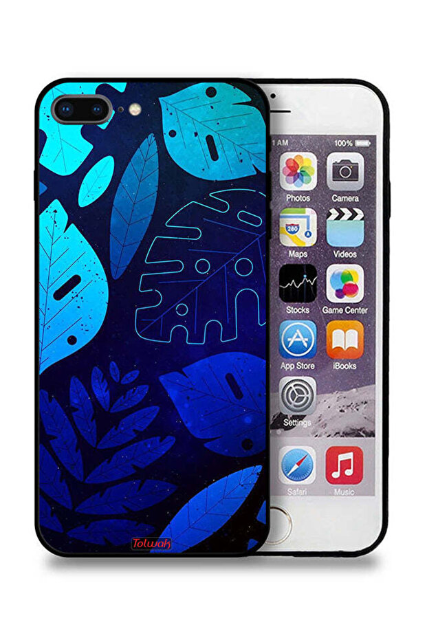 Apple iPhone 8 Plus Protective Case Leaves Pattern - 1