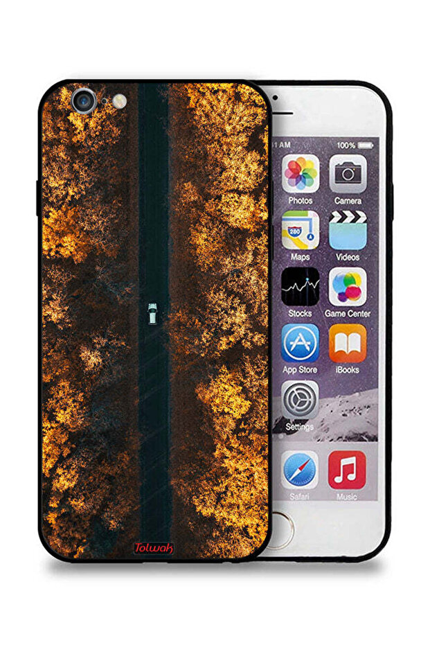 غطاء حماية لجهاز Apple iPhone 6 Plus/6s Plus مطبوع عليه صورة طريق في أشجار الخريف