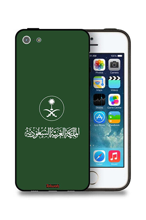 غطاء حماية لجهاز Apple iPhone 5/5s/SE بشعار المملكة العربية السعودية