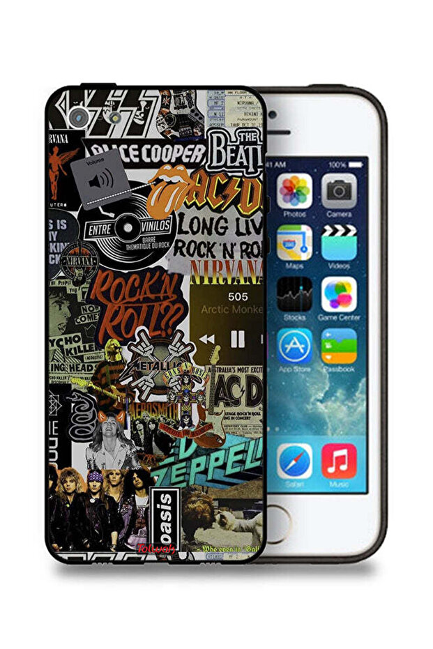 غطاء حماية لجهاز Apple iPhone 5/5s/SE - تحيا موسيقى الروك آند رول