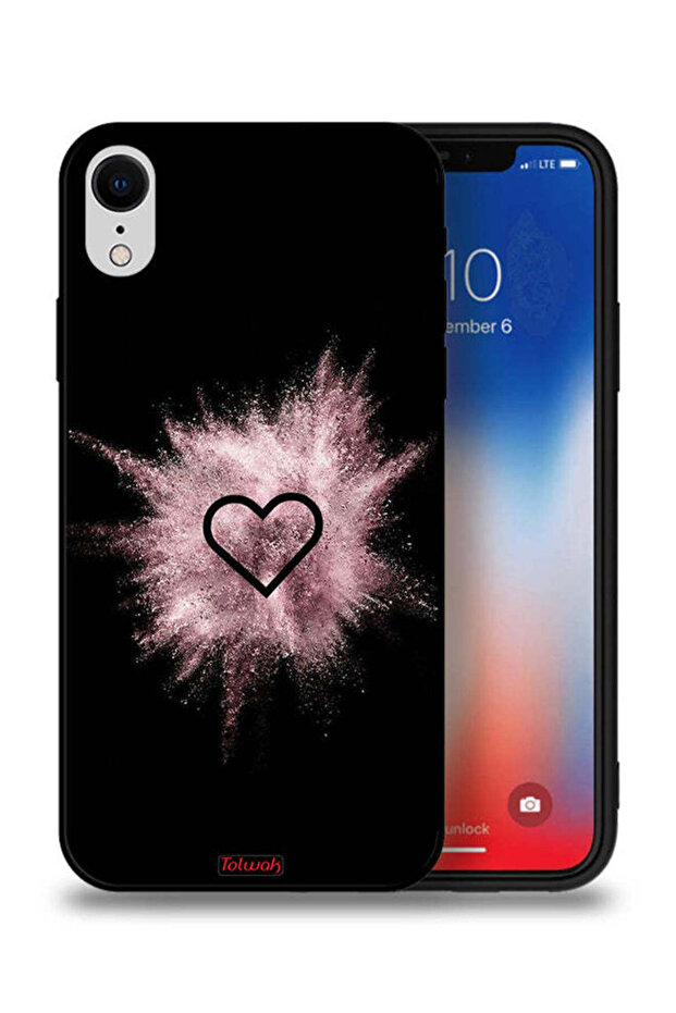 غطاء حماية لهاتف Apple iPhone XR بنقشة قلب لامعة