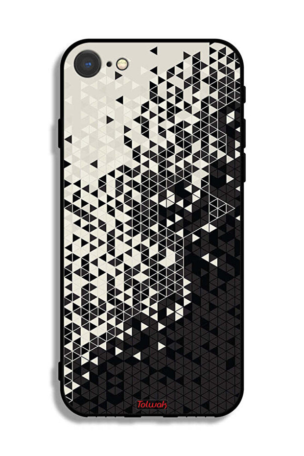 غطاء حماية لجهاز Apple iPhone 8 بنمط مثلث فني رقمي - 2