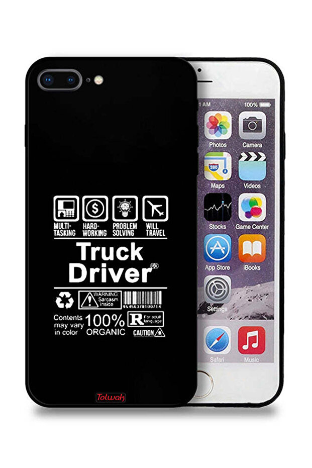 جراب حماية لجهاز Apple iPhone 8 Plus - ملصق سائق شاحنة
