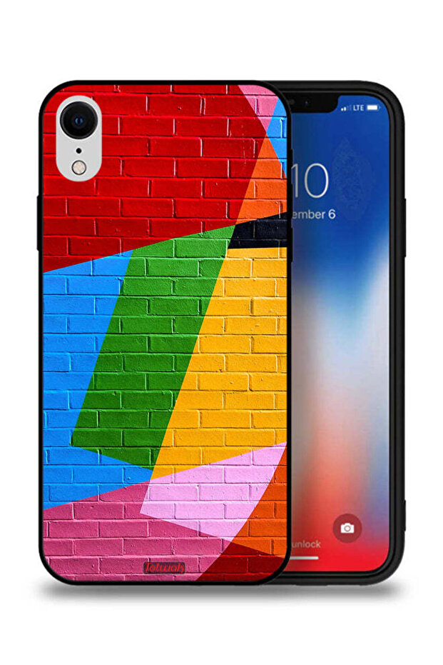 جراب حماية لجهاز Apple iPhone XR برسومات جدارية ملونة