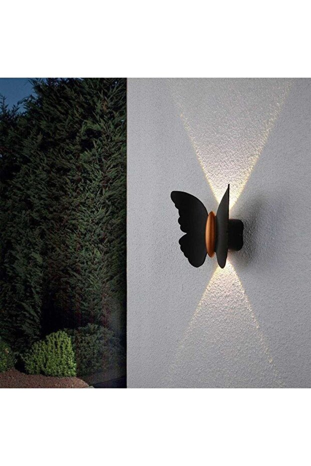 2 Adet Elektrikle Çalışır, 6 Watt Günışığı Ledli Kelebek Duvar Aplik İç ve Dış Mekan IP65 Aplik - 8