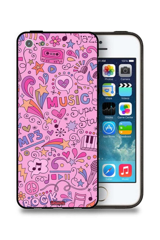 غطاء حماية لأجهزة iPhone 5/5s/SE من Apple مع علامات موسيقية