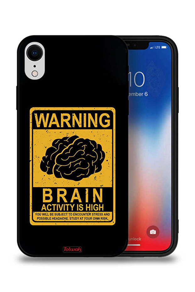 جراب حماية من Apple iPhone XR تحذير: نشاط الدماغ مرتفع